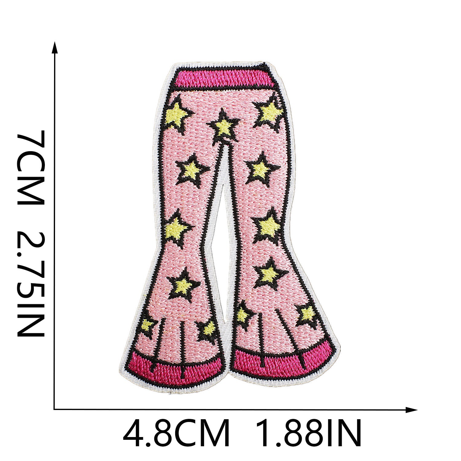 Wholesale Embroidered cloth patch pink girl disco super running high heels patch